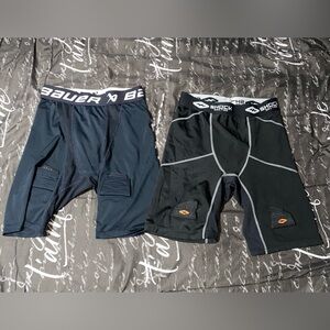 Ice Hockey Jock Shorts w Cup Mens Small Shock Doctor & XL Bauer Shorts